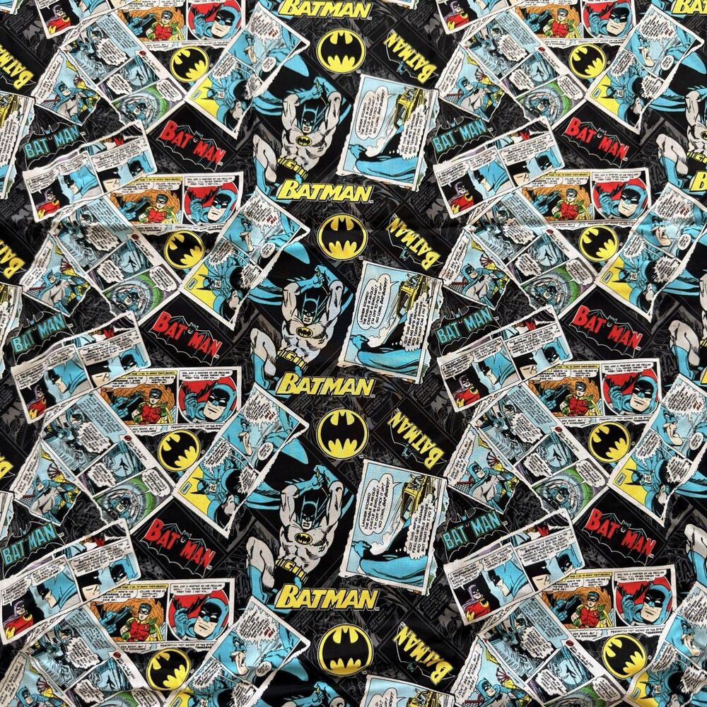 Batman DC Comics Camelot Fabric 2.5 Yards Cotton Comic Strip 23200119 Black